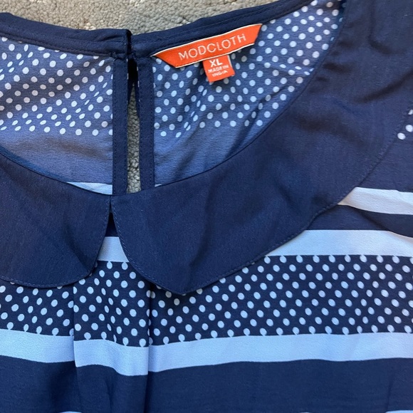 Modcloth Navy and White Striped Blouse - Picture 5 of 5